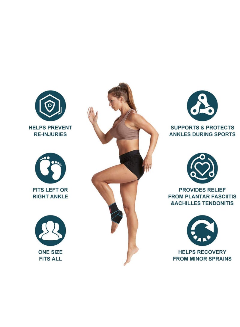 SYOSI Ankle Support Brace, Breathable Ankle Wrap, Adjustable Compression Ankle Support Wrap Sleeve for Sprained Ankle, Stabilize Ligament, Sports, Against Chronic Ankle Strain Fatigue (1 Pair) - Image 2