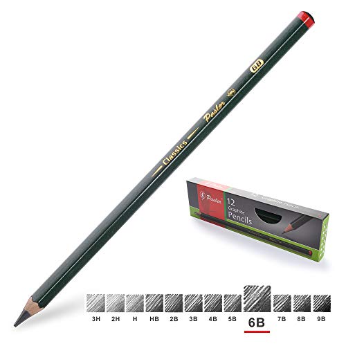 Pasler Professional Graphic Sketching Drawing Pencils 12 Count (6B) - Image 1