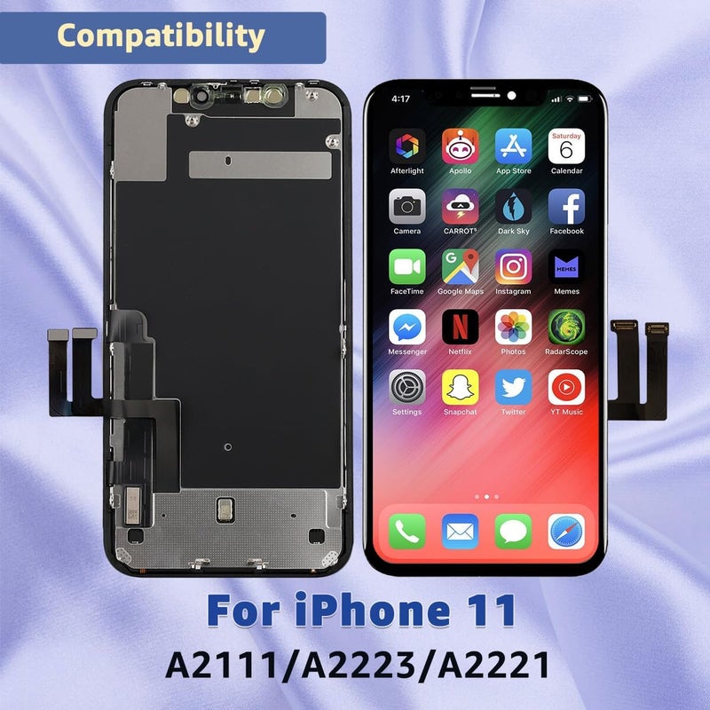 Yodoit for iPhone 11 LCD Screen Replacement Kit Display 3D Touch Digitizer Assembly 6.1 inch with Repair Tool, Adhesive, Screen Protector, Compatible with Model A2111, A2223, A2221 (Black)… - Image 2