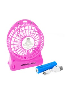 KRAWN Portable Rechargeable Krawn Pink Mini Fan with LED Light USB Charging Adjustable Speed and Night Light , Ideal for Home Office Travel and Outdoor Use- SH 2100  - Image 4