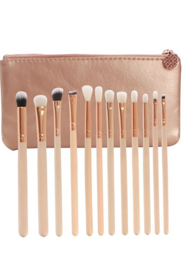 12-Piece Makeup Brush Set With Bag Multicolour - Image 2