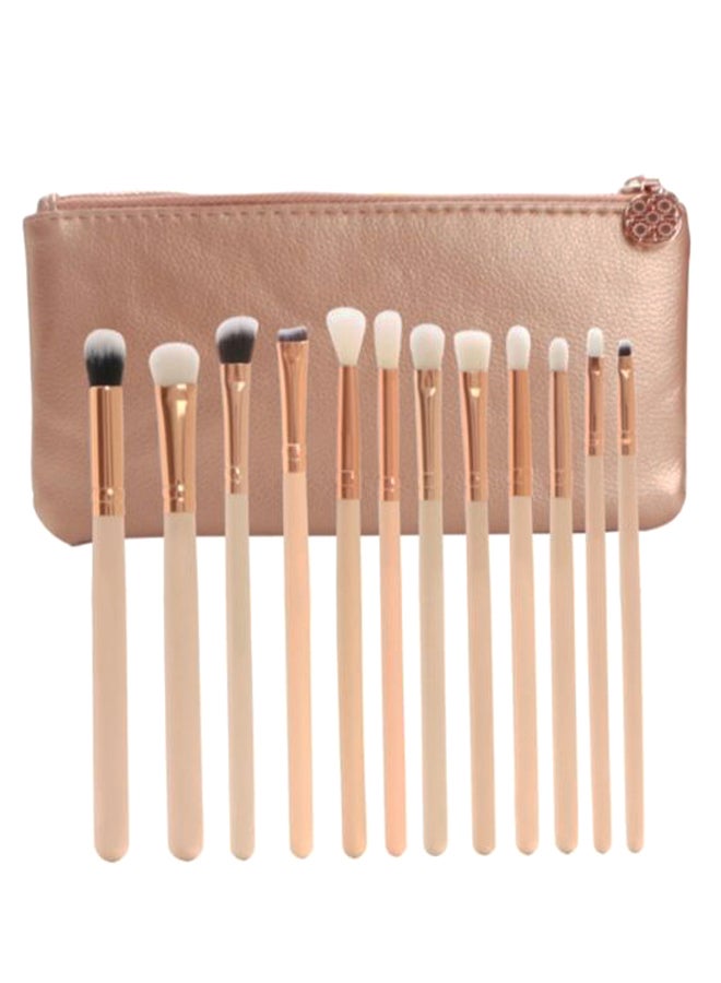 12-Piece Makeup Brush Set With Bag Multicolour - Image 1