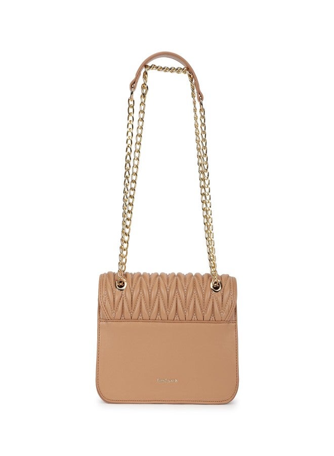 Fastrack QuiltGrid Shoulder Bag | Faux-Leather Women’s Handbag | Diamond Quilted Design | Adjustable Chain Strap | Zipper & Magnetic Closure | Gold-Finish Hardware - Image 5