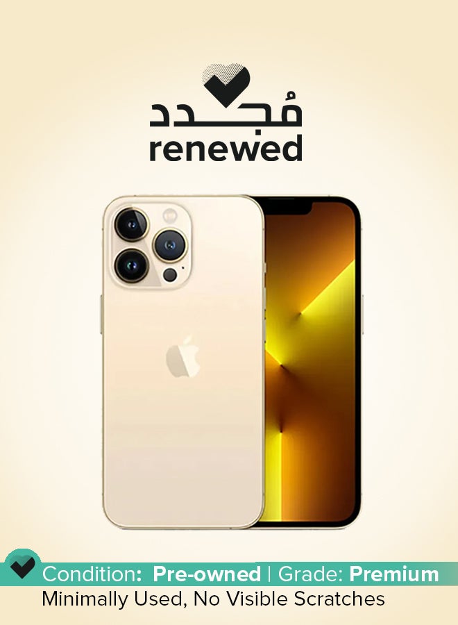 Apple Renewed - iPhone 13 Pro Physical Dual Sim 128GB Gold 5G With Facetime - Image 1