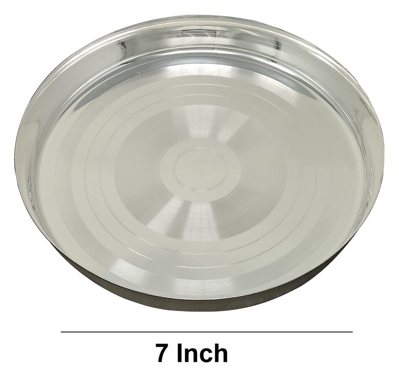 BENGALEN Baby Dinner Set Silver Plated 7 Inch for Annaprashan Sanskar Rice Ceremony Gift for Girls Boys Kids Festive Birthday Return Home Decorative Gifts Items - Image 2