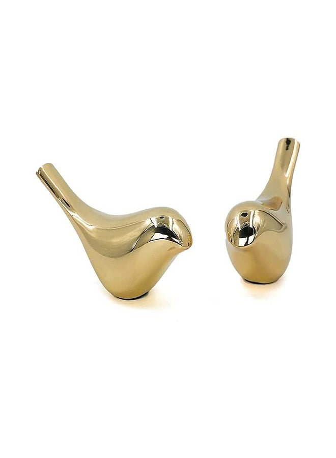 Tiardey 2 PCS Decorative Birds Art Metal Figurines - Abstract Animals Crafts Statues Modern Ornaments for Office Home Decor(Golden) - Image 5