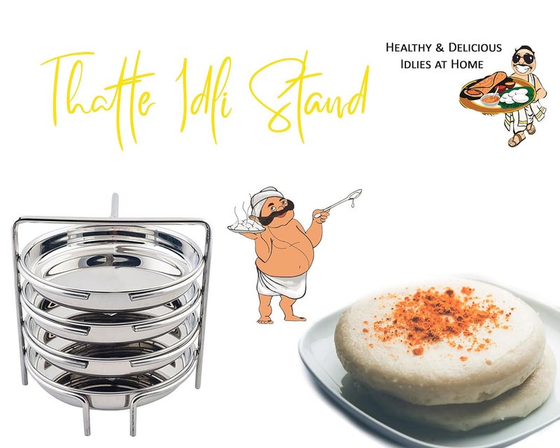 Missippi Stainless Steel Dhokla Maker, Thatte Idli Maker, Dhokla Stand | Thattu Idli Plate | Idli and Dhokla Maker | Khaman Dhokla Plate - 4 Plates, 16 cm Plates Set With Stand (4 Plate Stand) - Image 5