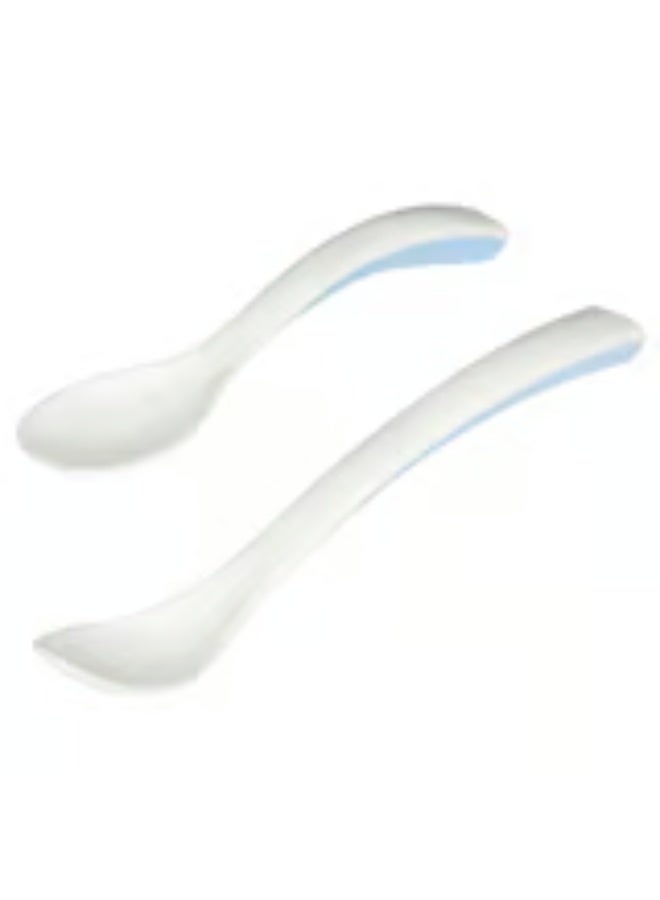 Feeding spoon and baby spoon, white/blue. - Image 1