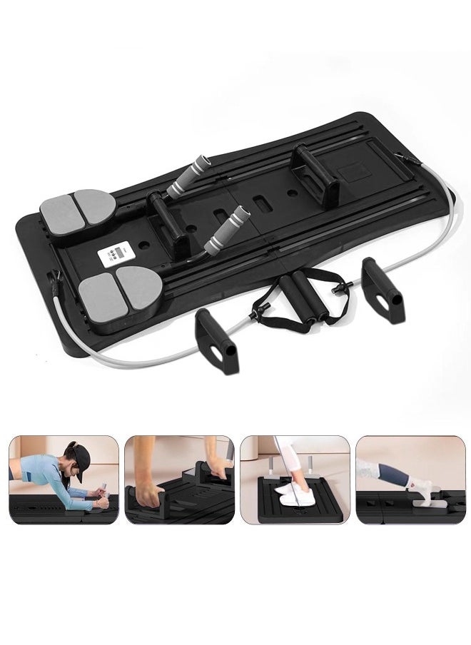 XiuWoo 4 in 1 Foldable Pilates Reformer Machine, Workout Abdominal Board, Plank Trainer, Automatic Rebound Core, Fitness Push Up Board, Ab Roller Wheel Training, Full Body Workout Equipment, Home Gym System  - Image 1