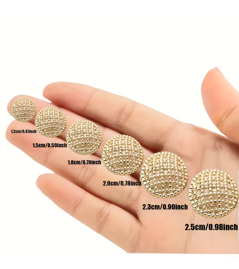 Gold Retro Style Metal Buttons 9pcs Golden 2.5cm For Sweaters Sewing - Image 3