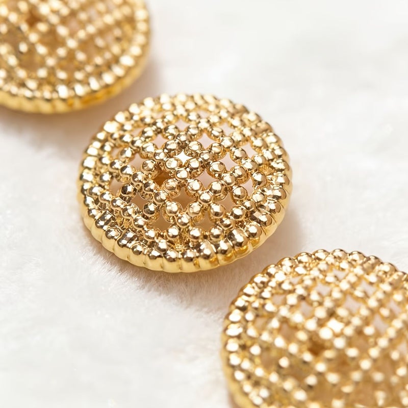 Gold Retro Style Metal Buttons 9pcs Golden 2.5cm For Sweaters Sewing - Image 1