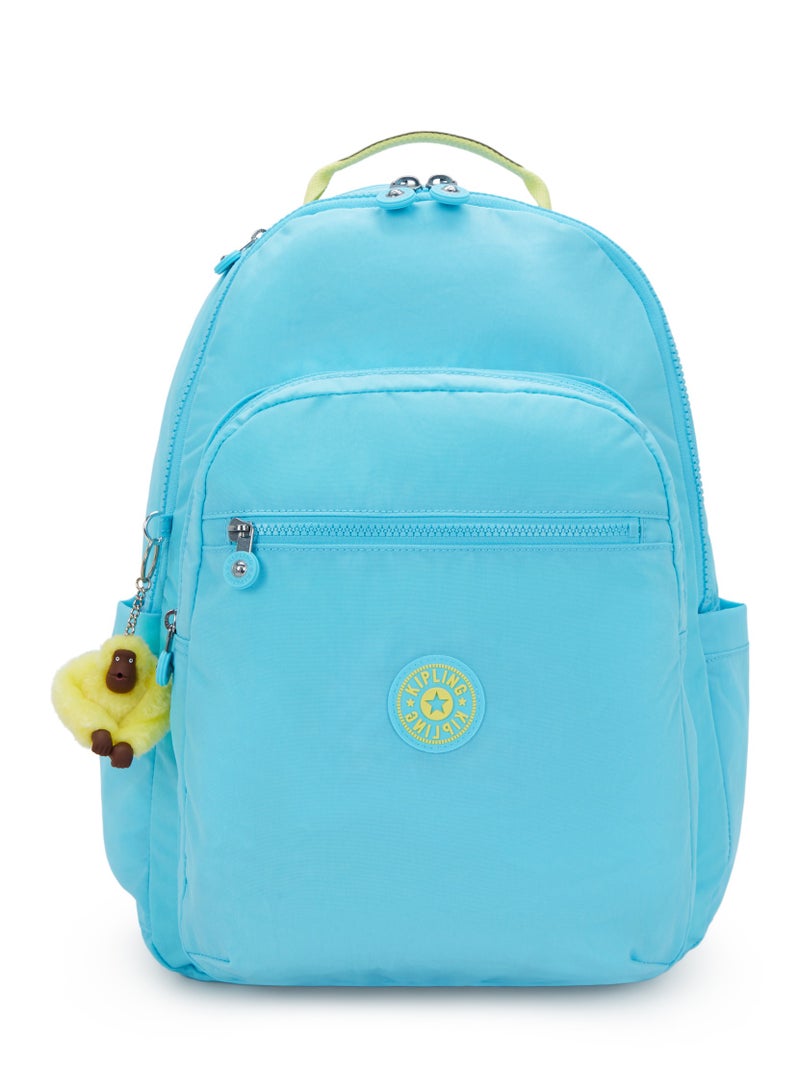 kipling Classic Seoul Kids School Large Backpack with Tablet Protection, 15-inch, 27L, 0.65kg, Bottle holder - Splash Blue - Image 1