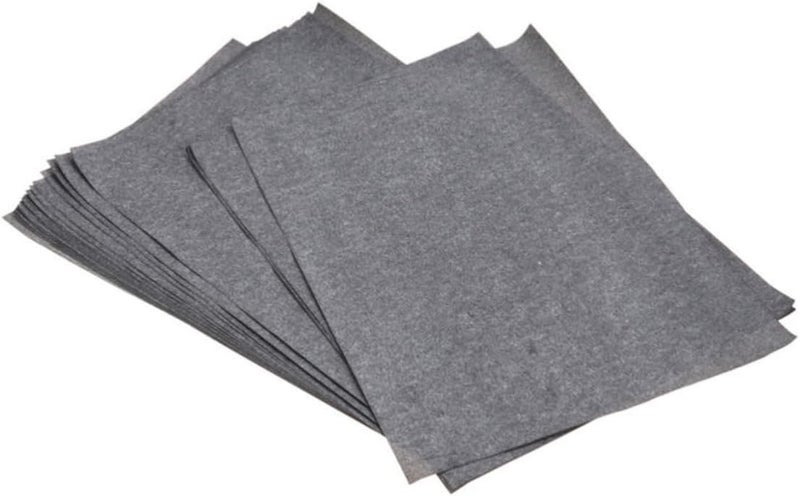 NUOBESTY 25 Sheets Graphite Transfer Paper for Tracing Drawing Crafting Easy to Use Carbon Coated Paper Gray and Black - Image 1