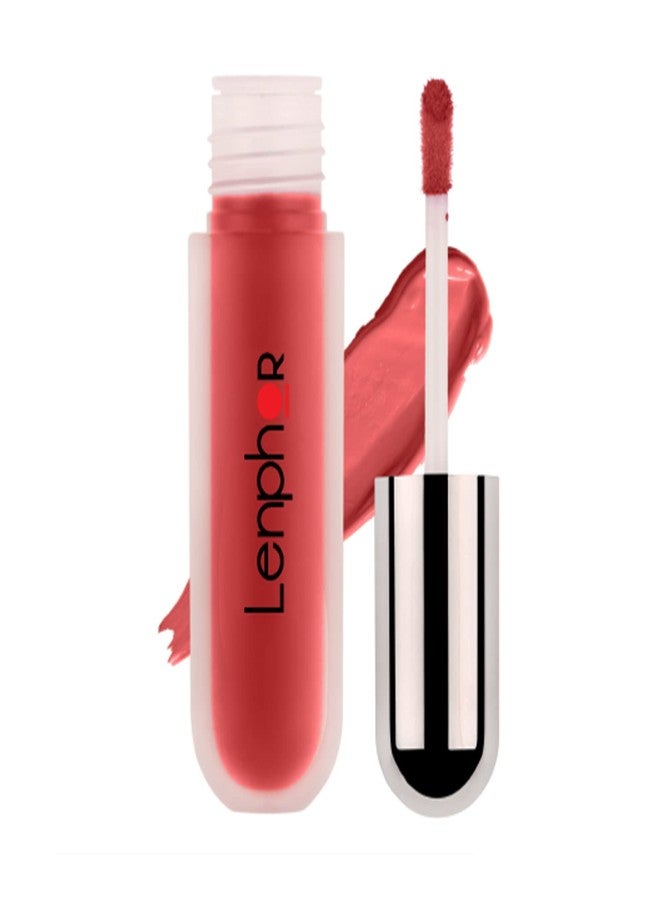 Lenphor Lasche It Liquid Lipstick, Long Lasting, Lip Gloss Moisturizer, Lipstick for Women & Girls, Liquid Lipstick matte finish, Austere Rust 5gm - Image 1