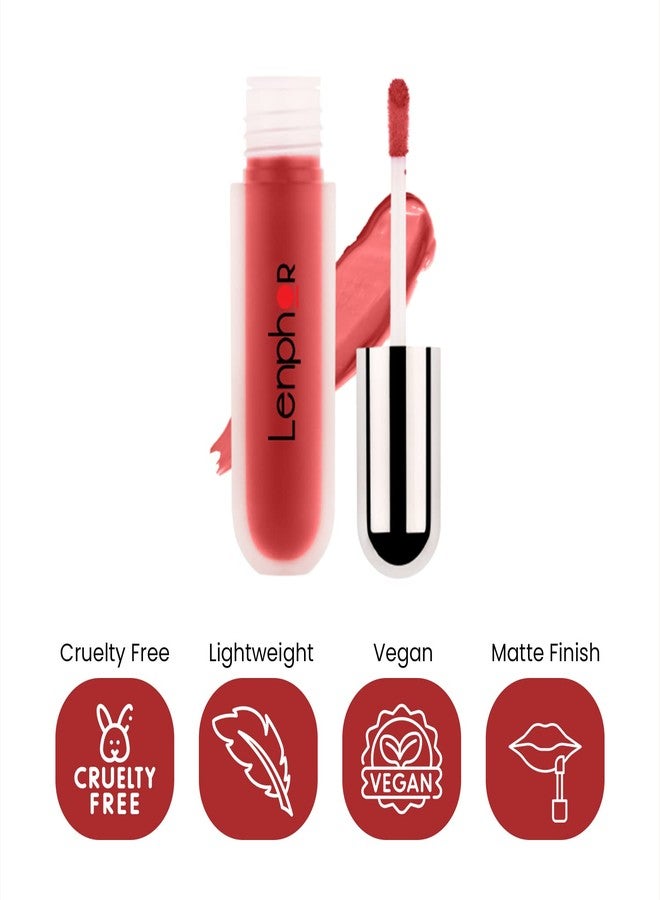 Lenphor Lasche It Liquid Lipstick, Long Lasting, Lip Gloss Moisturizer, Lipstick for Women & Girls, Liquid Lipstick matte finish, Austere Rust 5gm - Image 5