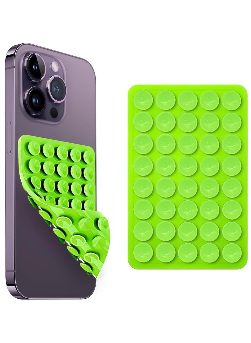Silicone Suction Phone Case Mount, Non Slip Sticky Phone Grip for Cellphone for Strong Grip Holder for Selfies and Videos - Green - Image 1