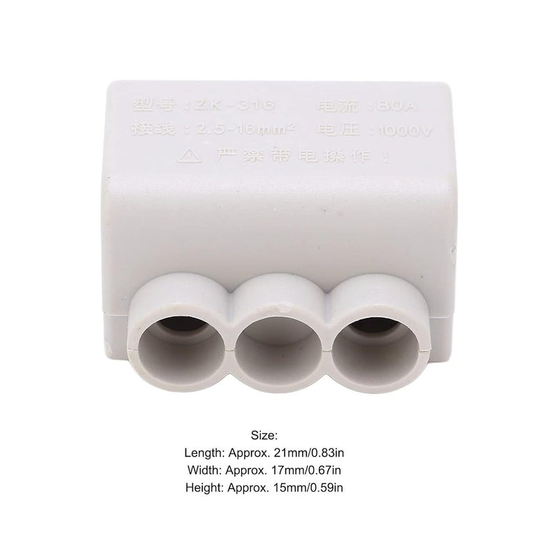 كلاراكو 5 قطع من كتل المحطات السريعة 1 في 2 مخرج 80 أمبير 1000 فولت صندوق موصلات تقاطع خطي عالي الطاقة من النحاس لتوصيل الأسلاك الكهربائية، توصيل عداد الكهرباء - Image 3