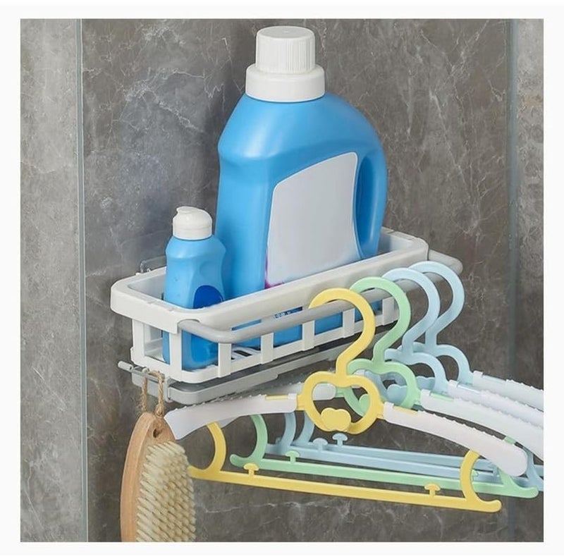 APURK Two Tone Hanging Drain Rack Retractable Storage Rack Sponge Drain Tray Kitchen Bathroom Sink Tray with Drying Basket Kitchen Storage Organizer Pack of 1Multicolor - Image 3