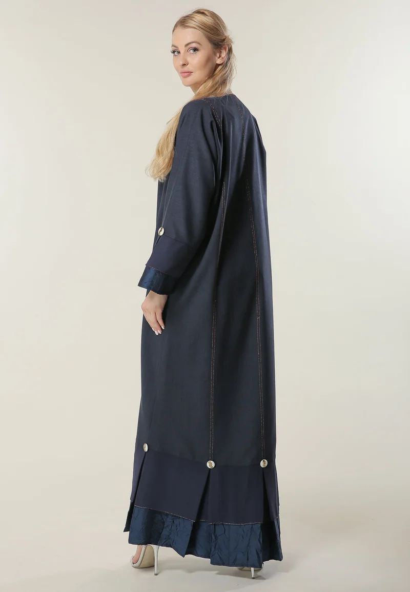 Moistreet  Pleated Hem Flared Sleeve Abaya for Women | Best Price UAE