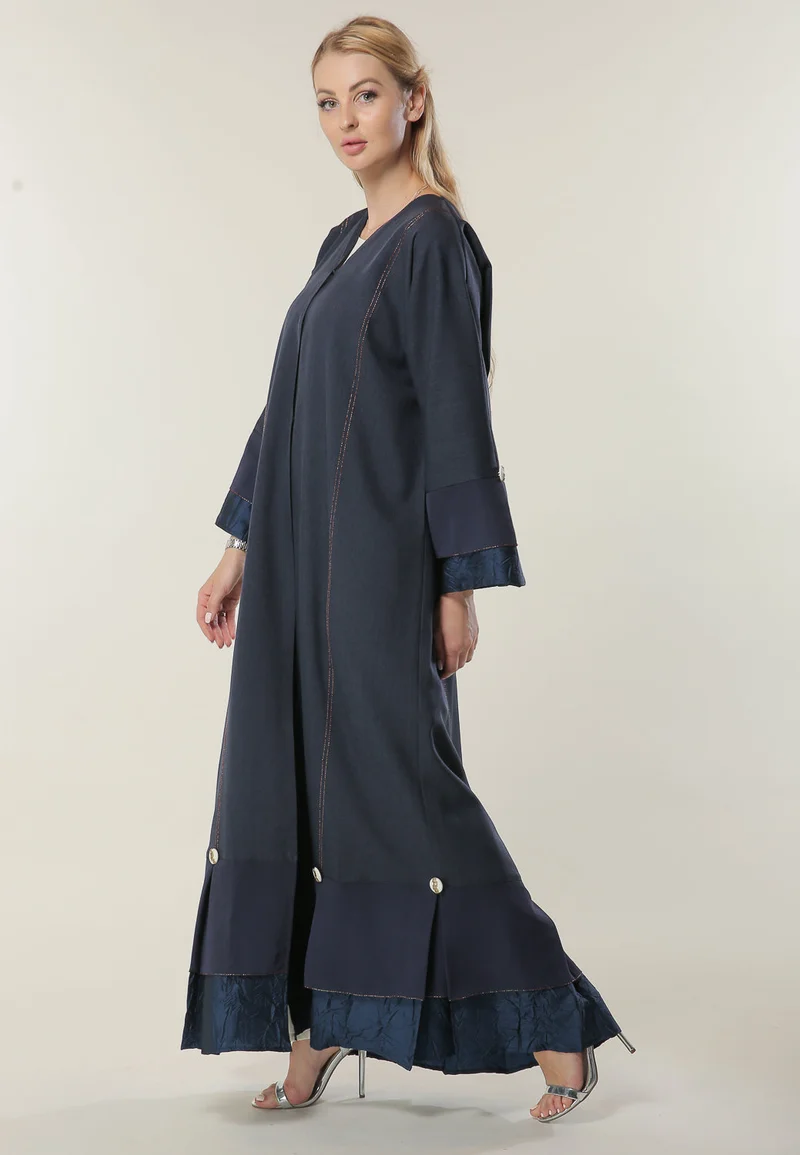 Moistreet  Pleated Hem Flared Sleeve Abaya for Women | Best Price UAE