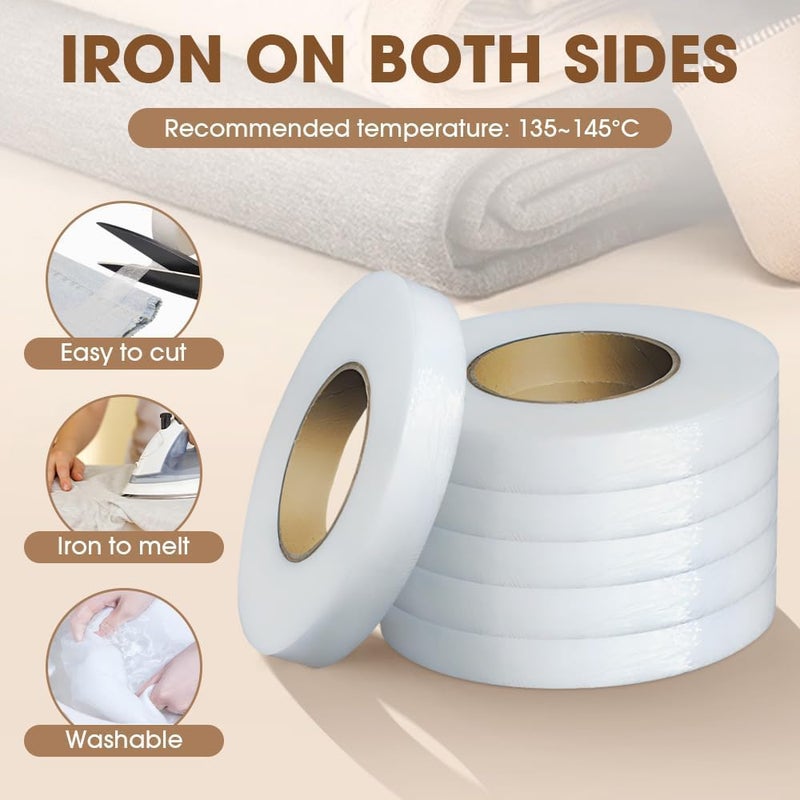 KASTWAVE Iron on Hemming Tape 2 Rolls 70 Yards, No Sew Fabric Tape for Hemming Clothes, Pants, Dress and Curtains, Black 0.39 Inch - Image 3