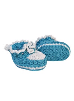 Pikkaboo Pikkaboo-Handmade Crochet Booties-Blue  - Image 1
