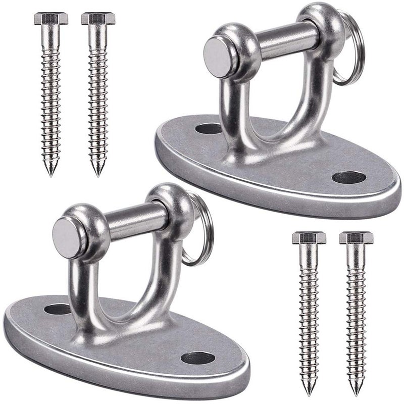 BeneLabel Wall Ceiling Mounts for Suspension Training - Heavy Duty Stainless Steel Brackets for Yoga Swing, Hammock, Resistance Band, Battle Rope - Indoor & Outdoor Use - Set of 2 with Screws - Image 1