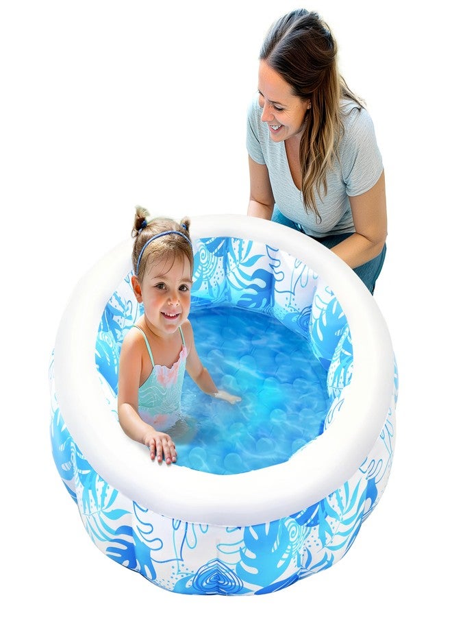 SLOOSH Inflatable Kiddie Pool for Kids, 36"x11" Swimming Pool with Soft Pad Floor for Kid & Toddler, Round Blow Up Baby Ball Play Pit Pools for Swim Party, Portable Indoor & Outdoor Water Toys (Blue) - Image 1