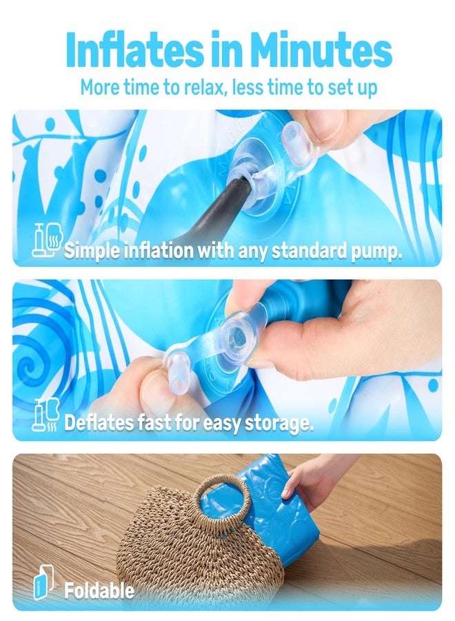 SLOOSH Inflatable Kiddie Pool for Kids, 36"x11" Swimming Pool with Soft Pad Floor for Kid & Toddler, Round Blow Up Baby Ball Play Pit Pools for Swim Party, Portable Indoor & Outdoor Water Toys (Blue) - Image 4