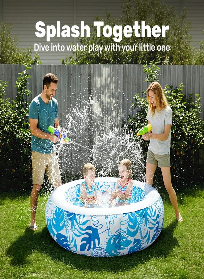 SLOOSH Inflatable Kiddie Pool for Kids, 36"x11" Swimming Pool with Soft Pad Floor for Kid & Toddler, Round Blow Up Baby Ball Play Pit Pools for Swim Party, Portable Indoor & Outdoor Water Toys (Blue) - Image 3