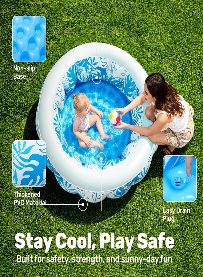 SLOOSH Inflatable Kiddie Pool for Kids, 36"x11" Swimming Pool with Soft Pad Floor for Kid & Toddler, Round Blow Up Baby Ball Play Pit Pools for Swim Party, Portable Indoor & Outdoor Water Toys (Blue) - Image 2