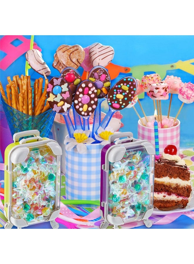 Tessco 12 Pack Mini Suitcase Favor Box False Eyelashes Packaging Box Plastic Rolling Empty Lash Boxes Trolley Tiny Suitcase Miniature Candy Box For Travel Theme Parties And Celebrations 9 Colors - Image 5