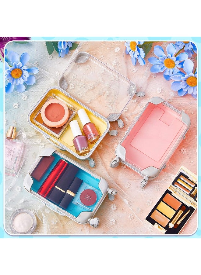 Tessco 12 Pack Mini Suitcase Favor Box False Eyelashes Packaging Box Plastic Rolling Empty Lash Boxes Trolley Tiny Suitcase Miniature Candy Box For Travel Theme Parties And Celebrations 9 Colors - Image 3