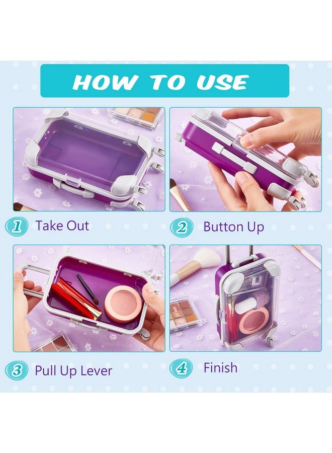 Tessco 12 Pack Mini Suitcase Favor Box False Eyelashes Packaging Box Plastic Rolling Empty Lash Boxes Trolley Tiny Suitcase Miniature Candy Box For Travel Theme Parties And Celebrations 9 Colors - Image 4