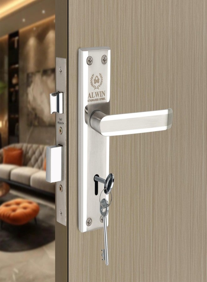 ALWIN Stainless Steel, Jeep 20 KY 2T, Mortise Lockset, 6Lever, 2Turn Locking Mechanism Suitable for Left & Right Handed Doors in Main Door, Living Room, Bedroom, Offices Hotels etc (2 Tone) - Image 1