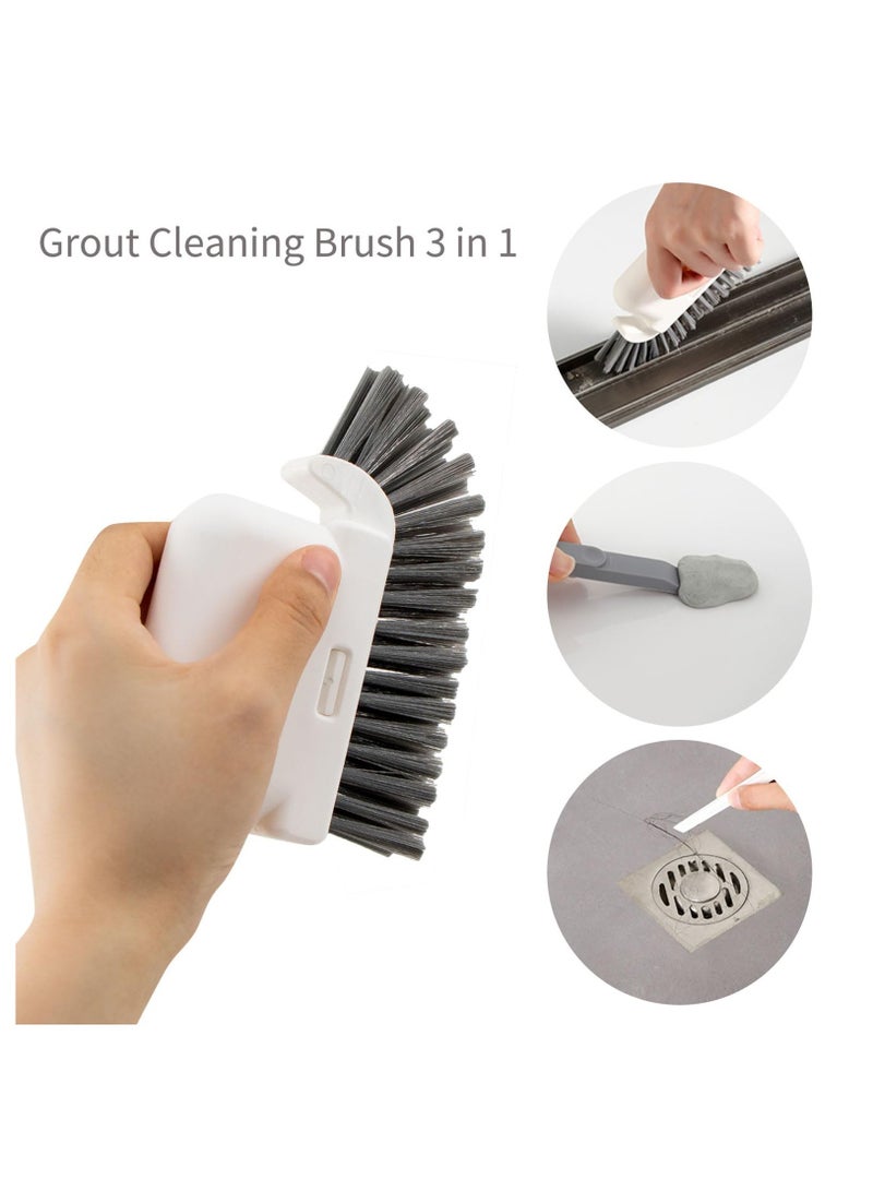Excefore Crevice Cleaning Brush, 2 Pack 3 in 1 Hand-held Groove Gap Cleaning Brush Tools, Window or Sliding Door Track Cleaner for Window Track, Shower, Kitchen, Sink, Corner, Floor Lines - Image 2