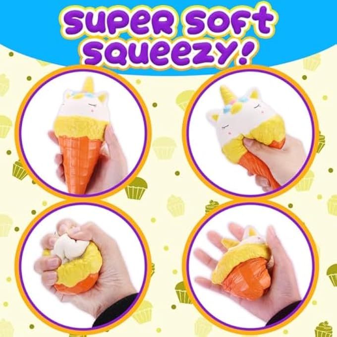 Insnug Sensory Toys Squishy Toy Food - Stress Relief Squishies for Girl Kids Age 4 6 8 10 Kawaii Jumbo DIY Slow Rising Squeeze Autism Unicorn Gift Ice Cream Cake Milk Shake Donut Painting Art Set - Image 4