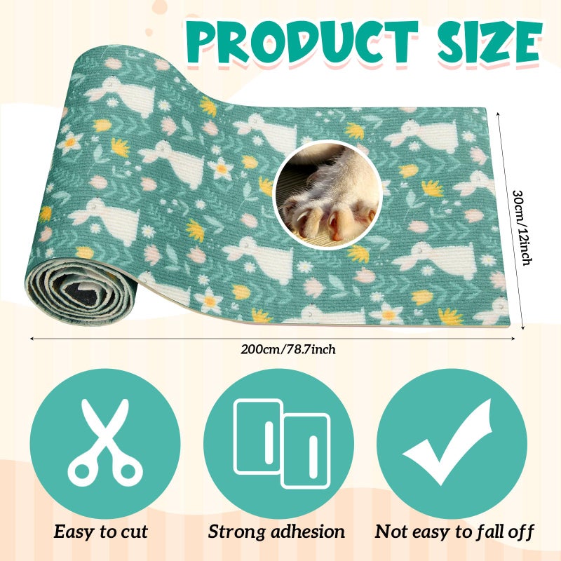 Maasechs Rabbit Scratch Mat 12 Inch x 6.56 ft Self Adhesive Bunny Scratching Pad Claws and Teeth Care Rabbit Mat for Cages Floor Scratching Pad for Small Pets Biting Sleeping Nesting - Image 2