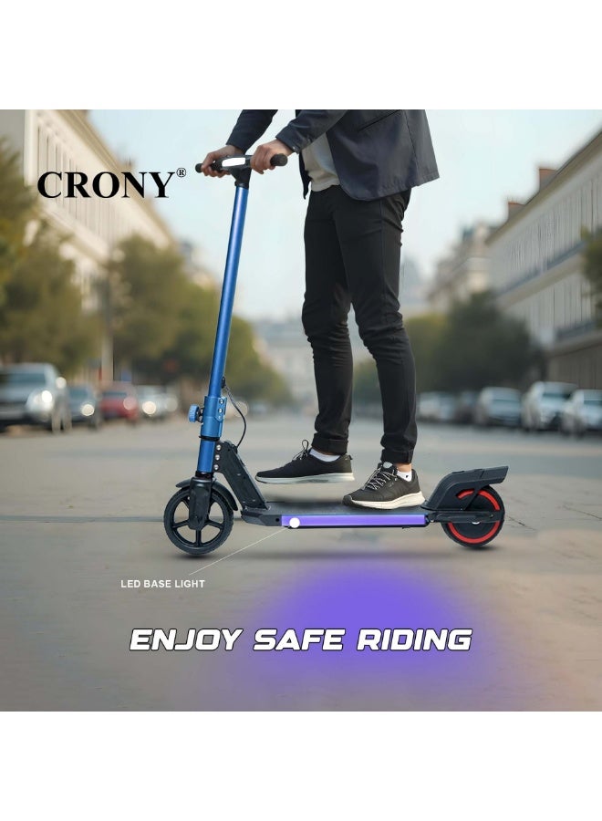 Crony سكوتر كهربائي للأطفال CRONY S31 – محرك 130 واط، بطارية 21 فولت / 2.5 أمبير، إطار ألمنيوم قابل للطي + أضواء LED RGB على السطح - أزرق - Image 2