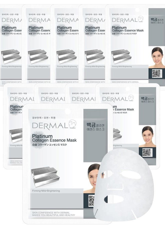 DERMAL قناع الوجه الكامل من جوهر الكولاجين البلاتيني 23 جرام - Image 1