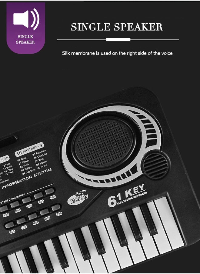 GROIC - Electronic Portable Keyboard Piano 61 Keyboard with Microphone And Power Supply Digital Musicfor Kids - Image 1
