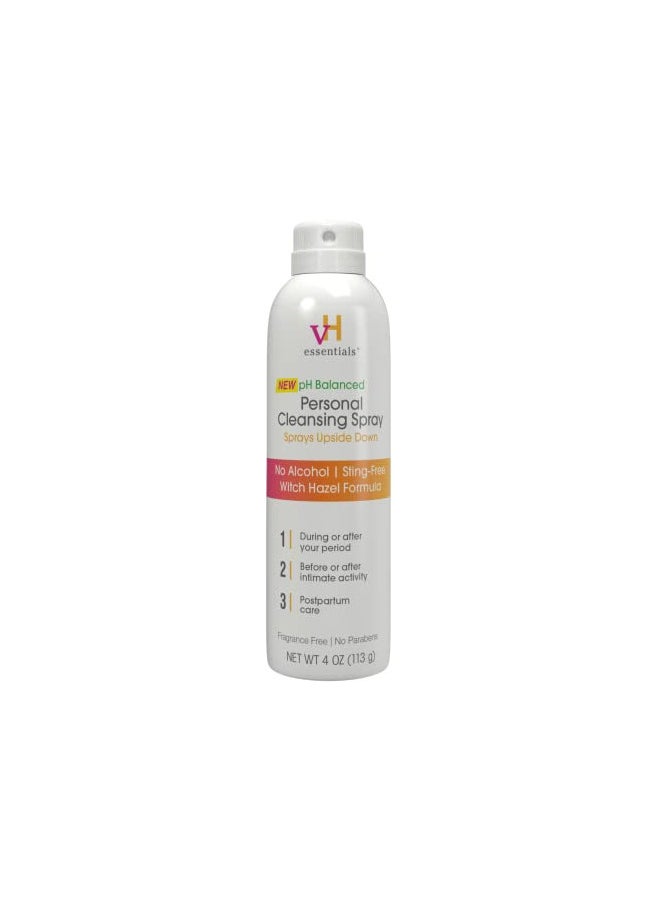 vH Essentials vH essentials Personal Cleansing Spray, pH Balancing Lactic Acid, Sting-Free, Witch Hazel Formula, Fragrance free, Paraben free, Sprays upside down for easy external intimate cleansing, 4 floz  - Image 1