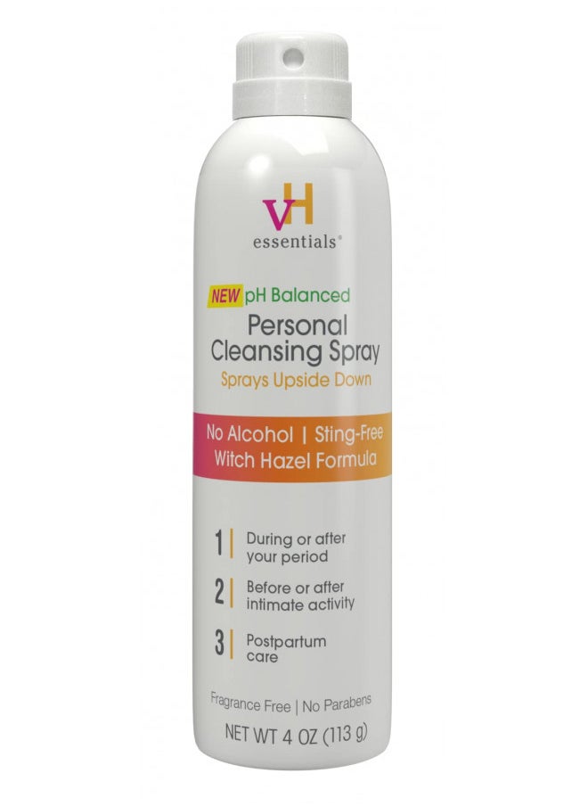vH Essentials vH essentials Personal Cleansing Spray, pH Balancing Lactic Acid, Sting-Free, Witch Hazel Formula, Fragrance free, Paraben free, Sprays upside down for easy external intimate cleansing, 4 floz  - Image 2