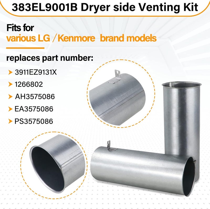 Feikeer Upgraded 383EEL9001B Dryer Venting Kit Assembly for LG Kenmore Sears - Image 4