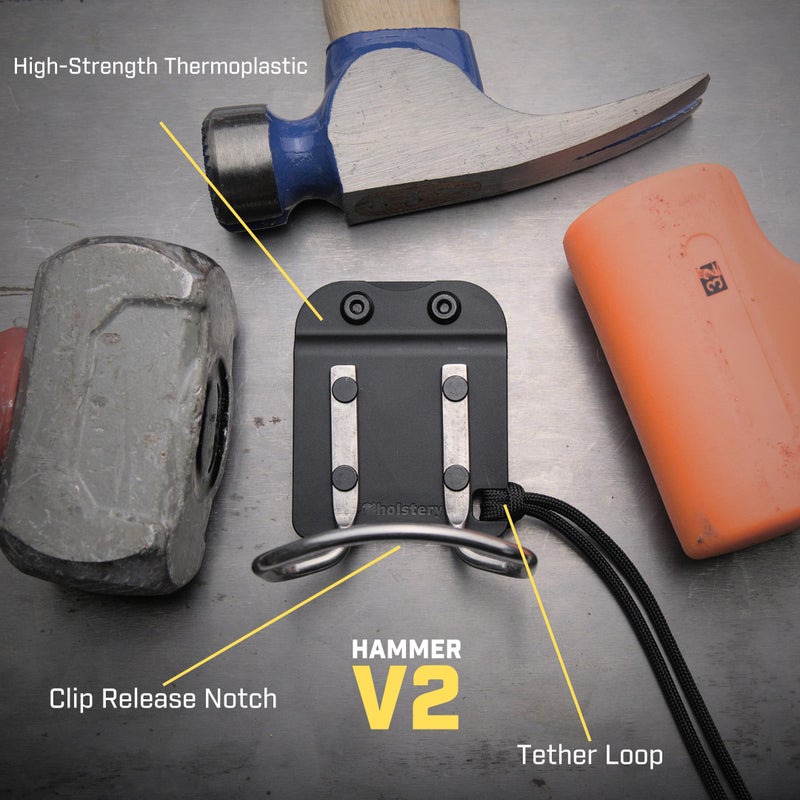 Holstery HammerMaster | Hammer Holder Loop - Clip-On Tool Belt Holster Holds Hammers, Hatchet, or Mallet - Image 3