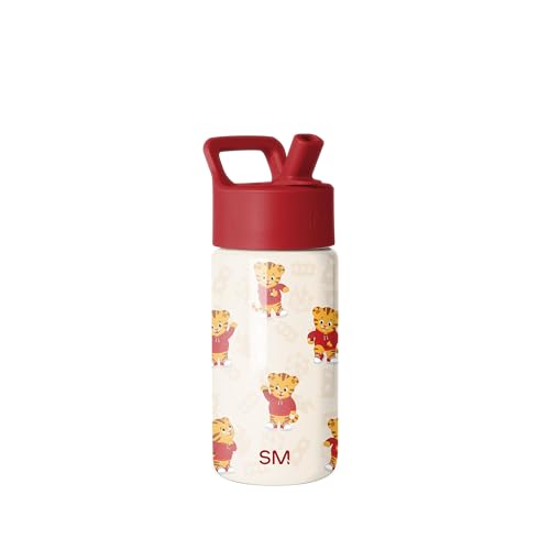 Simple Modern Daniel Tiger Kids Water Bottle with Straw Lid 14oz Insulated Stainless Steel Kids Tumbler Spill Proof Toddler Cup for School Girls Boys Summit Daniel Tiger Dances - Image 1