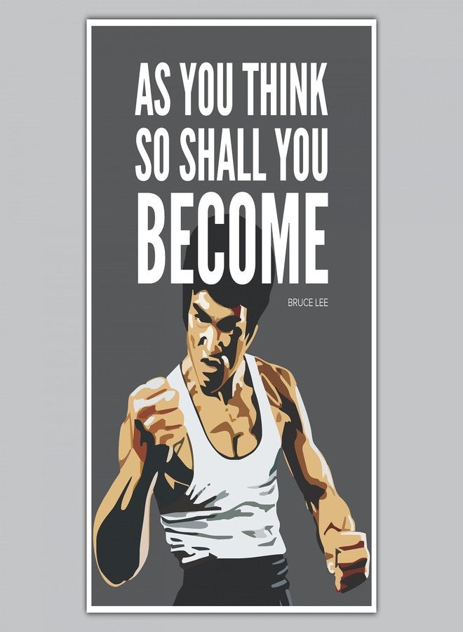 Inephos Bruce Lee As You Think Quote Poster Art, Grey, 300 GSM Paper, 12 x 18 inch - Image 3