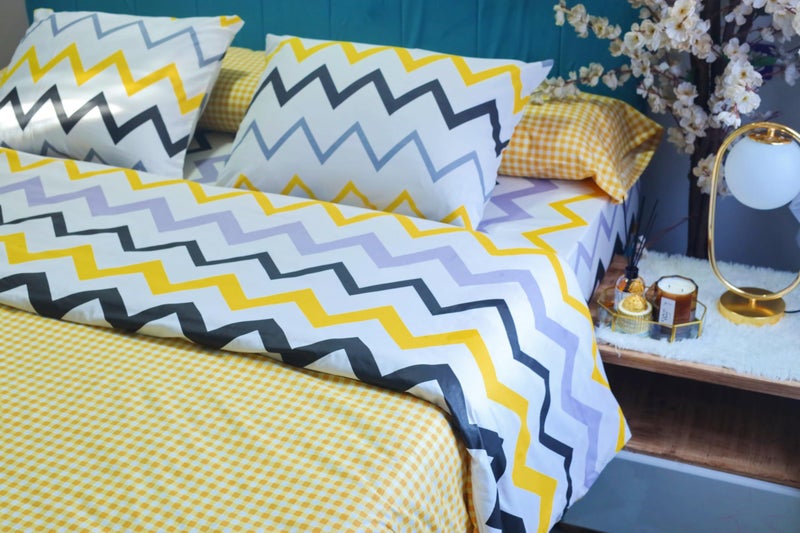 Golden Bed King Size 230 * 240 Cotton Amreya Luxury Quilt Cover (Rosetta) - Image 2