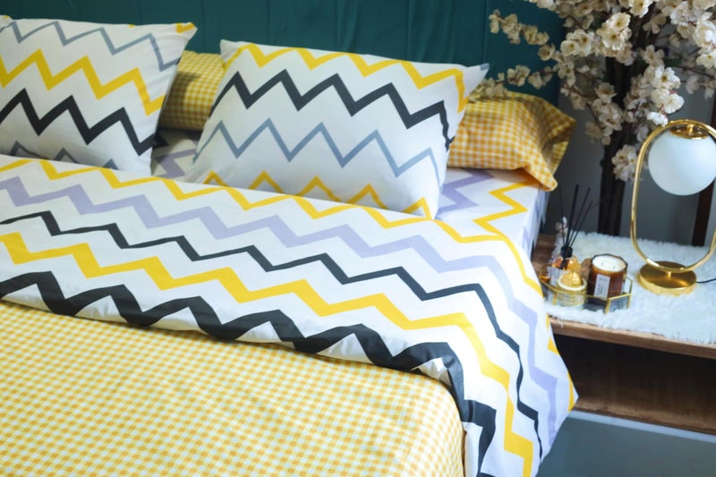 Golden Bed King Size 230 * 240 Cotton Amreya Luxury Quilt Cover (Rosetta) - Image 1