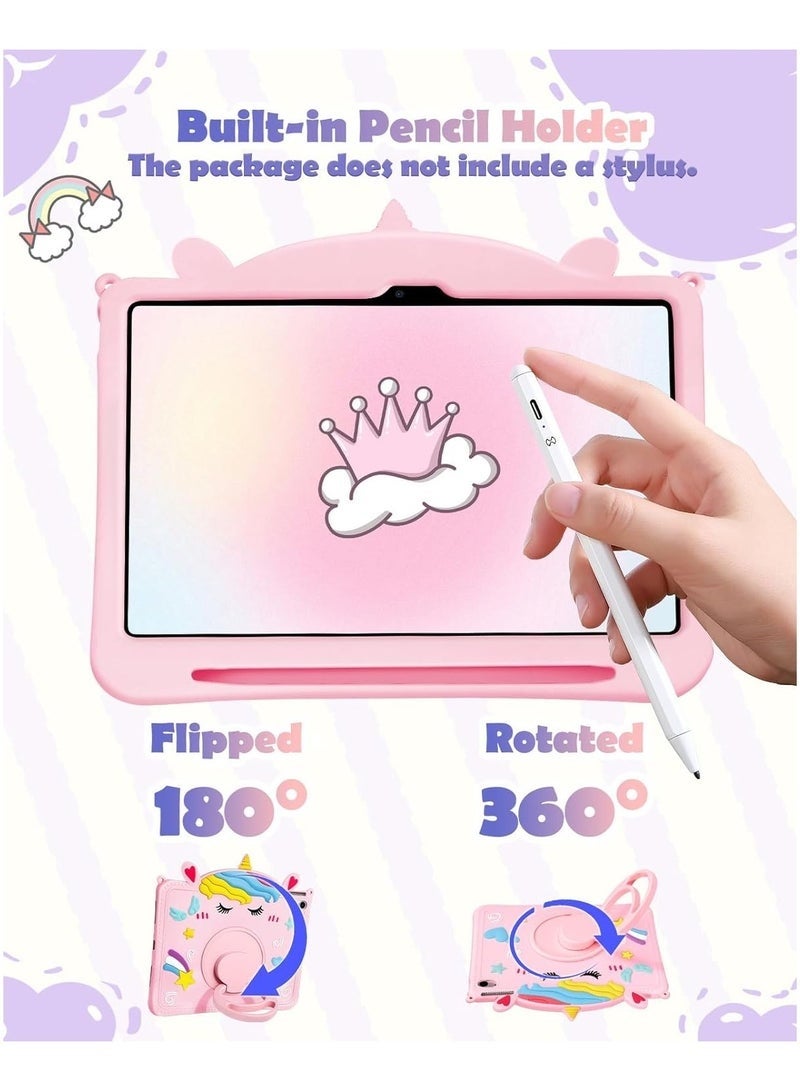 iPad 10th Generation Case Girls-10.9 inch Cases with Pencil Holder Handle Stand Shoulder Cute Cartoon Girly Teens Unicorn Tablet Cover for iPad 10th Gen 2022 - Image 3
